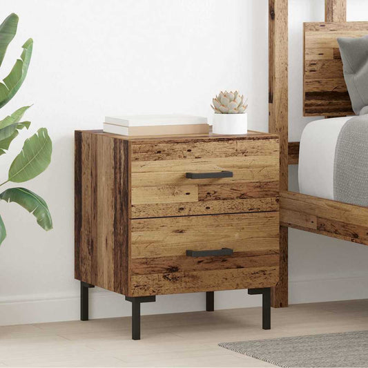vidaXL Κομοδίνο 2 pcs Παλιό ξύλο 40 x 35 x 47,5 εκ Επεξεργασμένο ξύλο