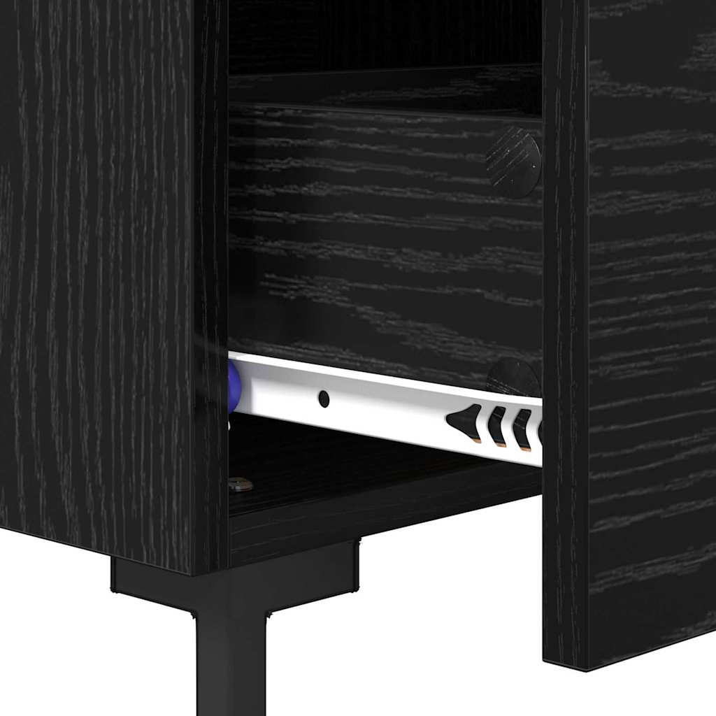 vidaXL Κομοδίνο 2 pcs Μαύρη Οξυά 40 x 35 x 47,5 εκ Επεξεργασμένο ξύλο