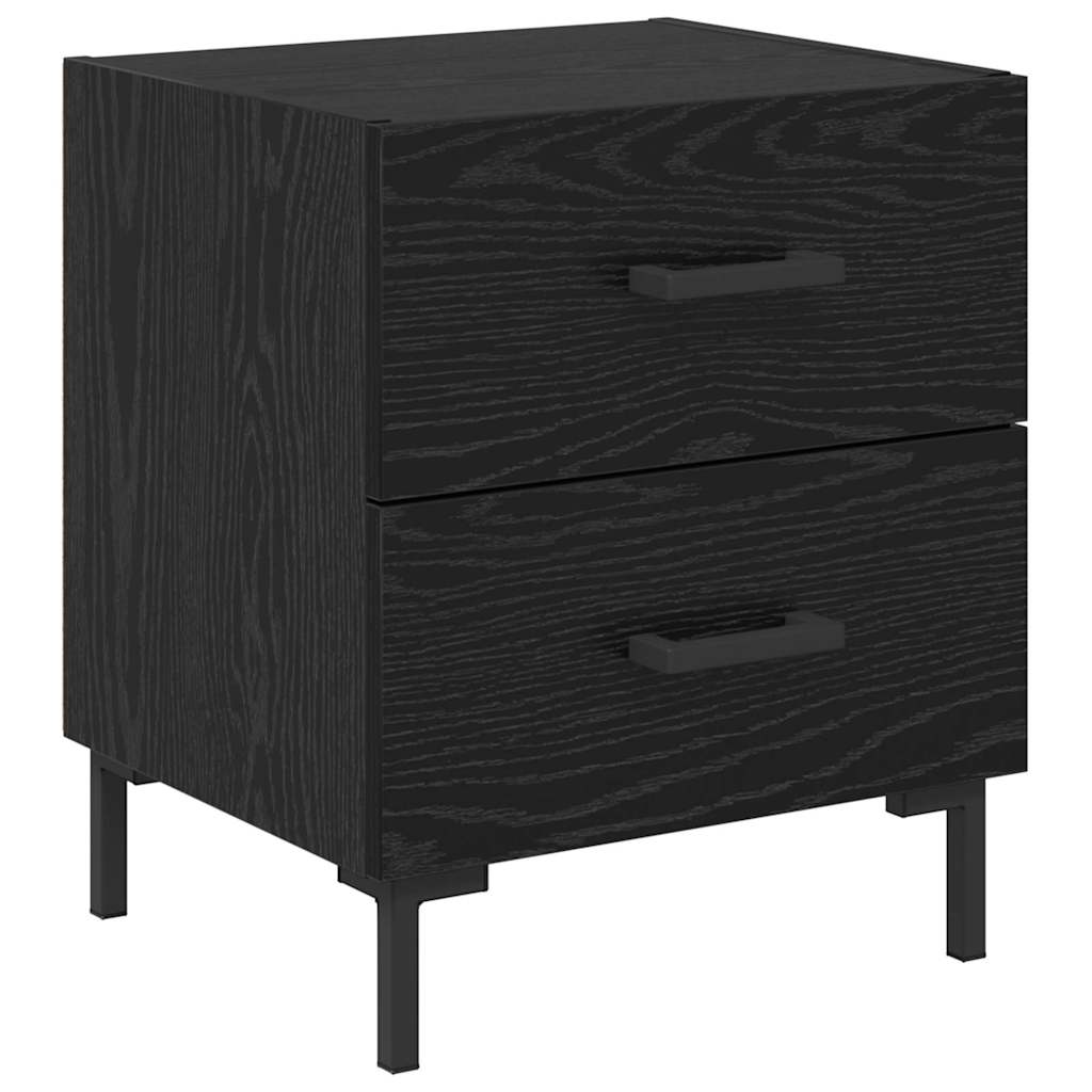 vidaXL Κομοδίνο 2 pcs Μαύρη Οξυά 40 x 35 x 47,5 εκ Επεξεργασμένο ξύλο