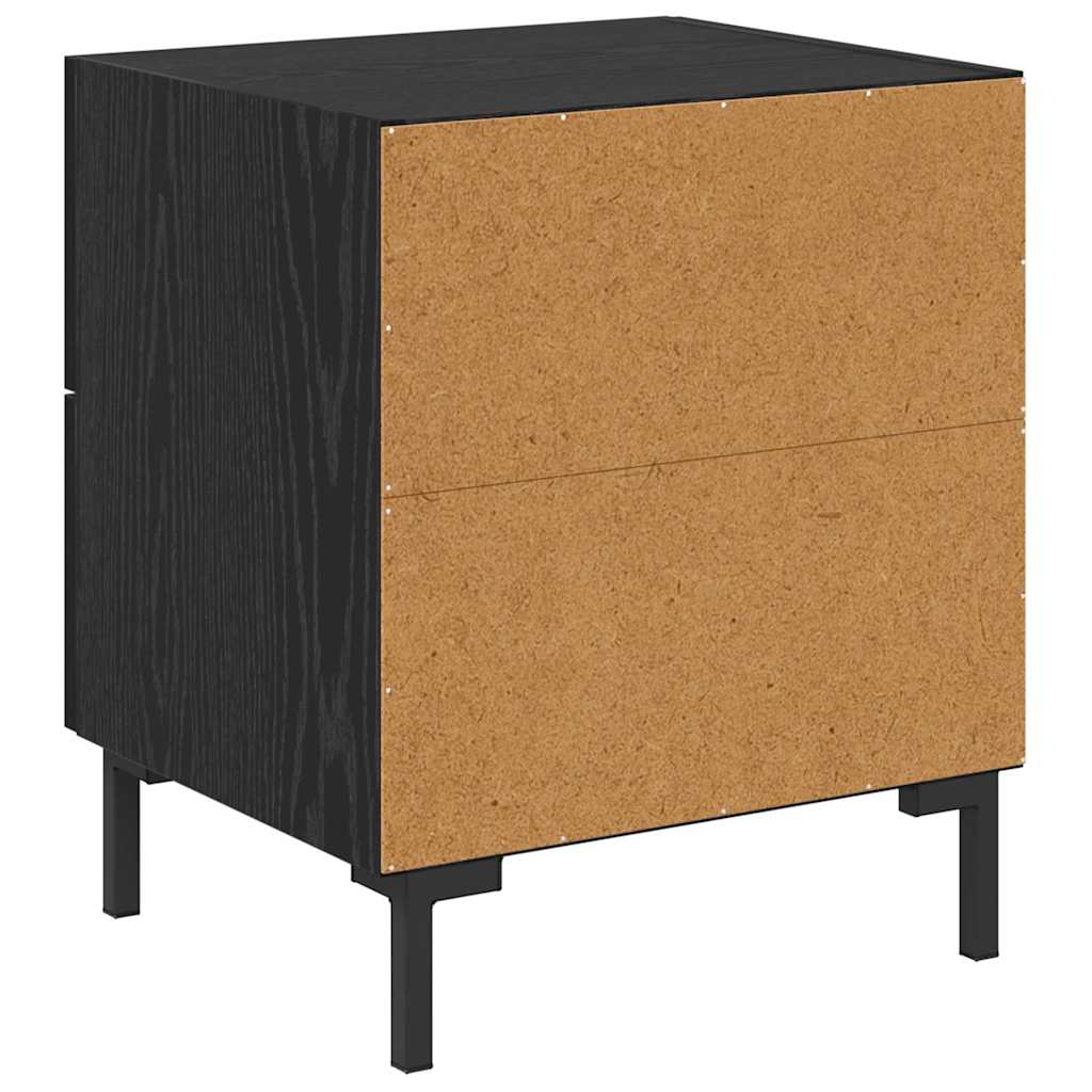vidaXL Κομοδίνο 2 pcs Μαύρη Οξυά 40 x 35 x 47,5 εκ Επεξεργασμένο ξύλο