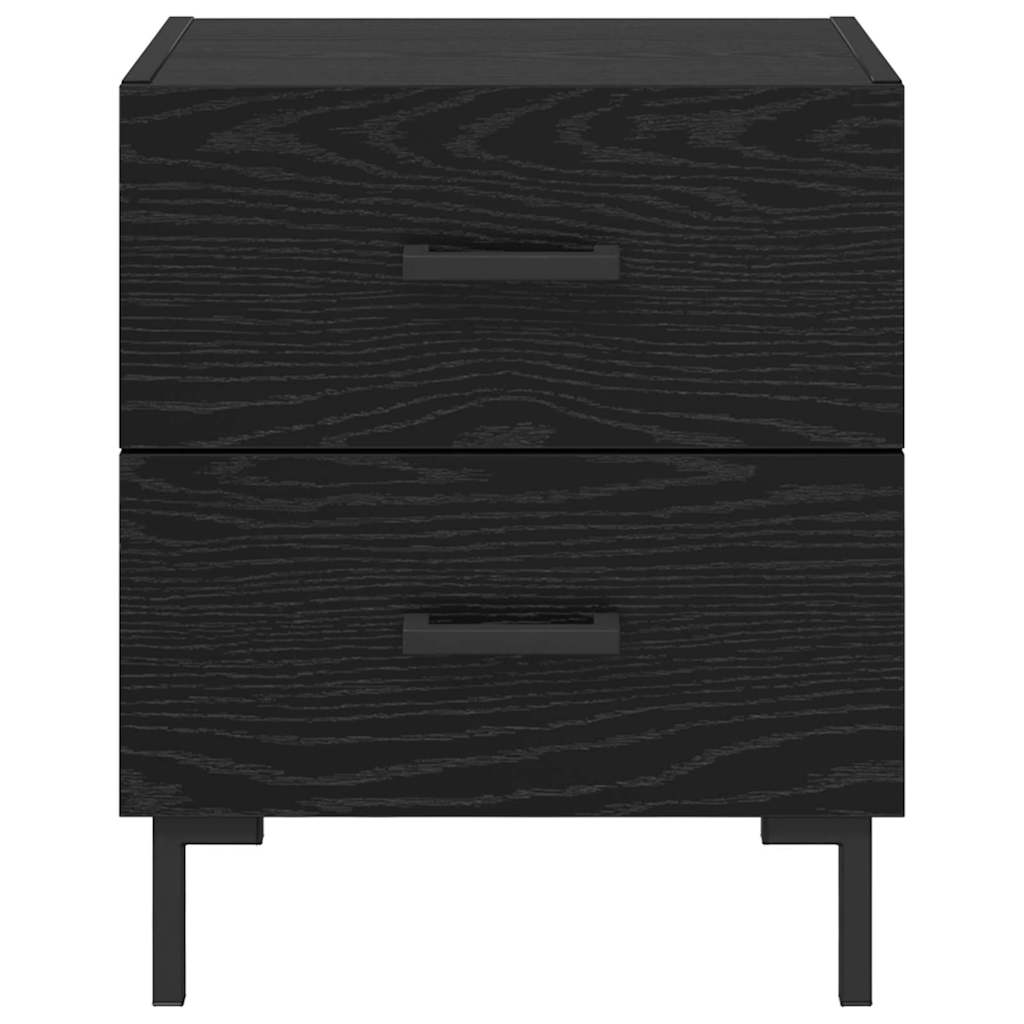 vidaXL Κομοδίνο 2 pcs Μαύρη Οξυά 40 x 35 x 47,5 εκ Επεξεργασμένο ξύλο