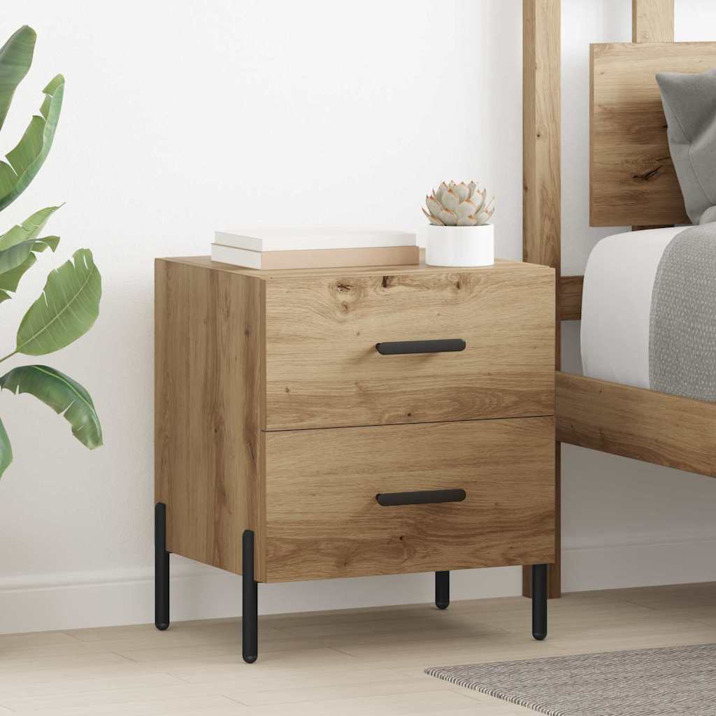 vidaXL Κομοδίνο 2 pcs Artisan Oak 40 x 35 x 47,5 εκ Επεξεργασμένο ξύλο
