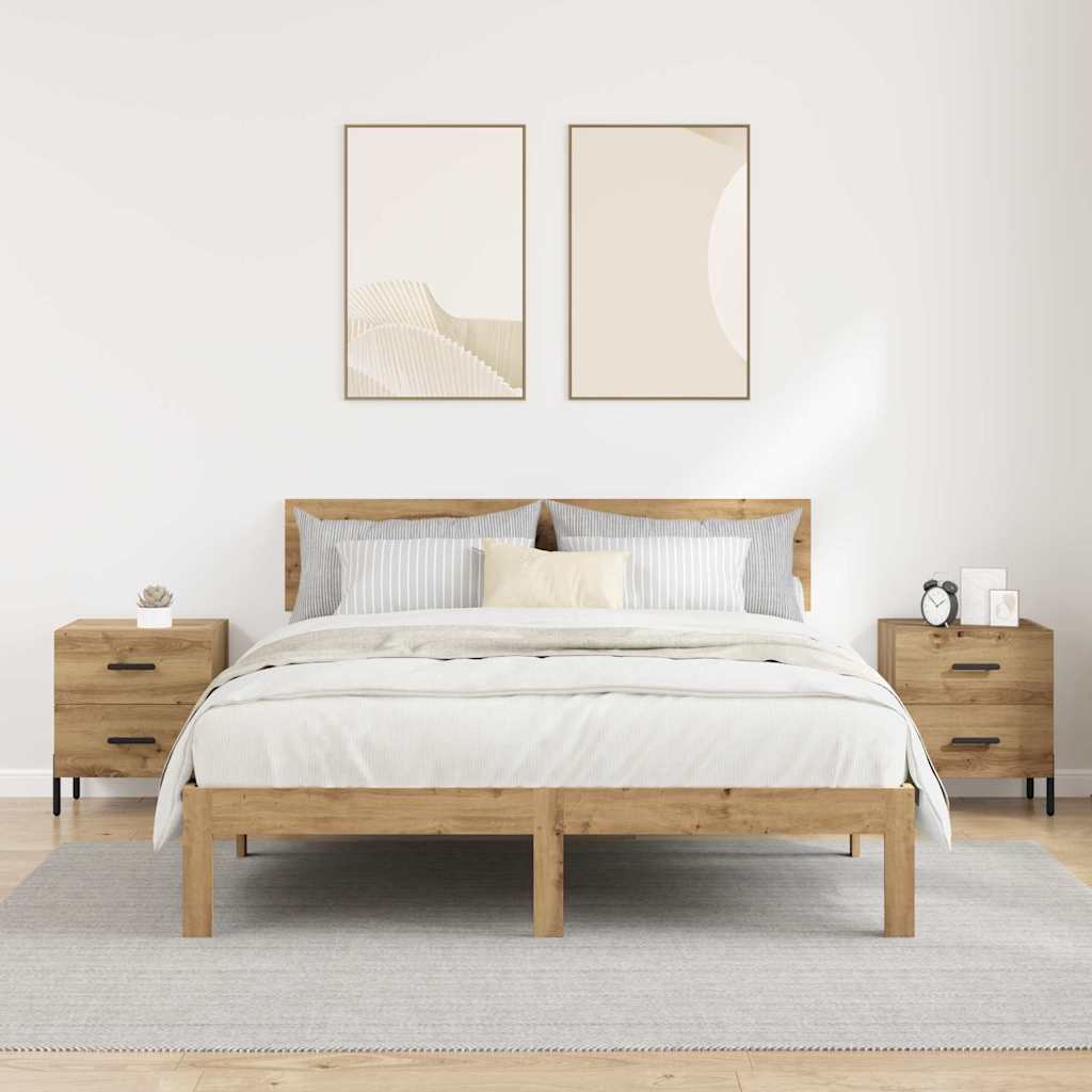 vidaXL Κομοδίνο 2 pcs Artisan Oak 40 x 35 x 47,5 εκ Επεξεργασμένο ξύλο