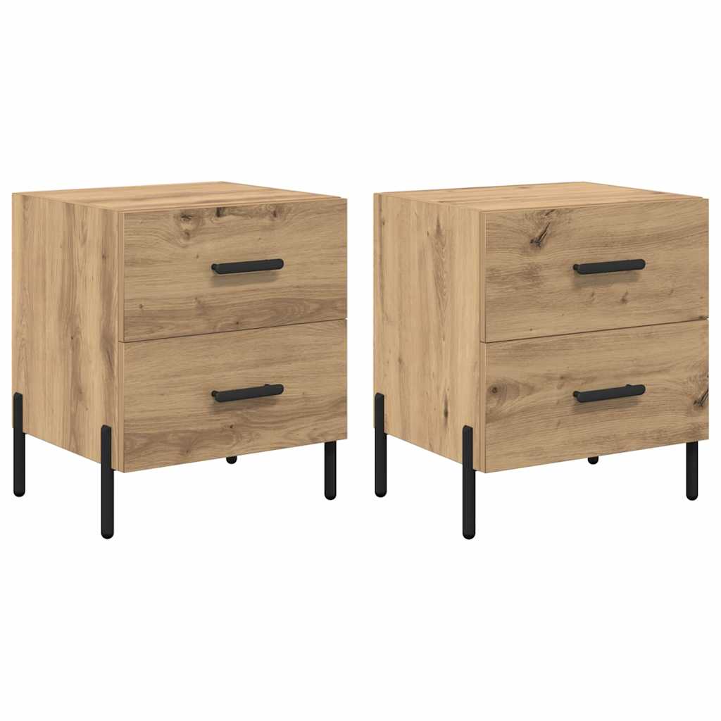 vidaXL Κομοδίνο 2 pcs Artisan Oak 40 x 35 x 47,5 εκ Επεξεργασμένο ξύλο