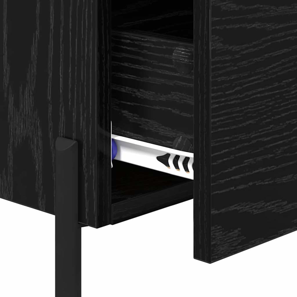 vidaXL Κομοδίνο Μαύρη Οξυά 40 x 35 x 47,5 εκ Επεξεργασμένο ξύλο