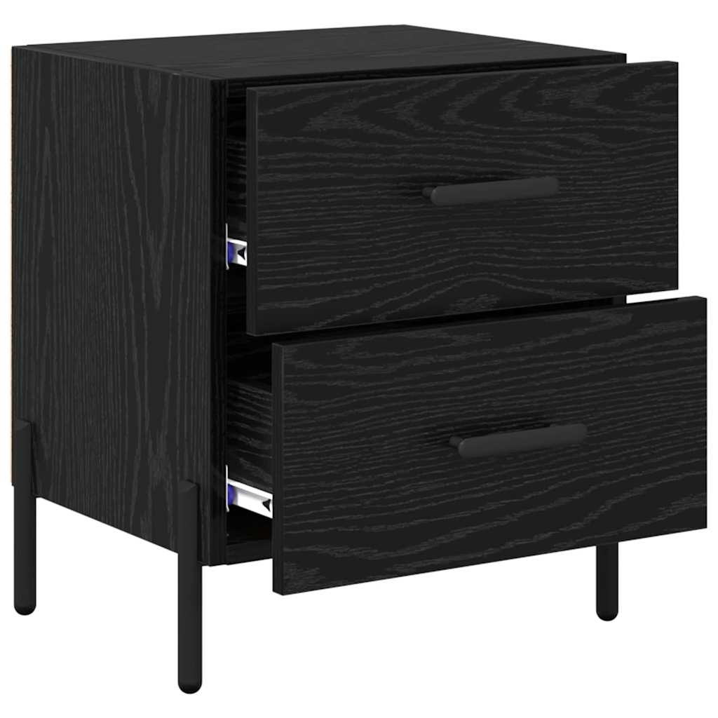 vidaXL Κομοδίνο Μαύρη Οξυά 40 x 35 x 47,5 εκ Επεξεργασμένο ξύλο