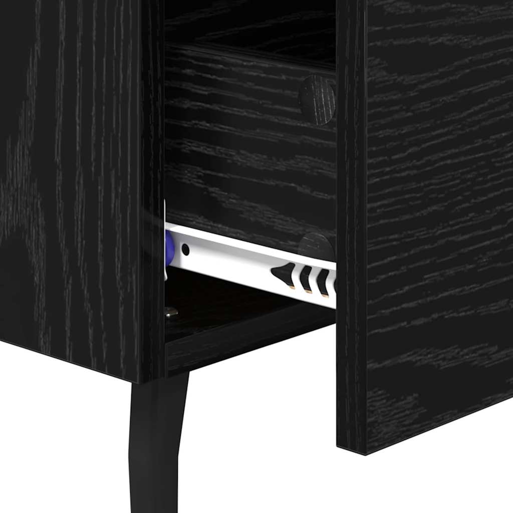 vidaXL Κομοδίνο Μαύρη Οξυά 40 x 35 x 47,5 εκ Επεξεργασμένο ξύλο