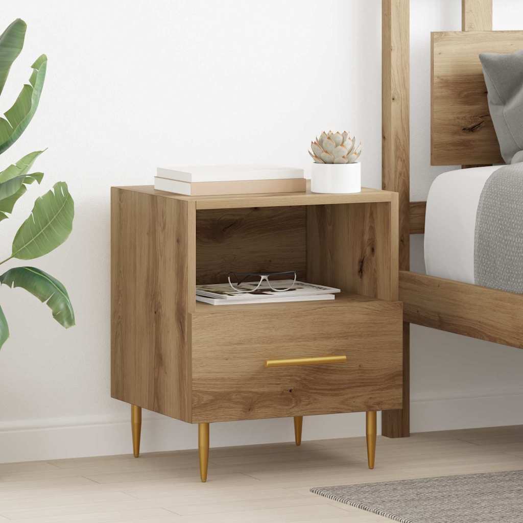 vidaXL Κομοδίνο 2 τμχ. Καφέ 40 x 35 x 47,5 εκ Επεξεργασμένο Ξύλο