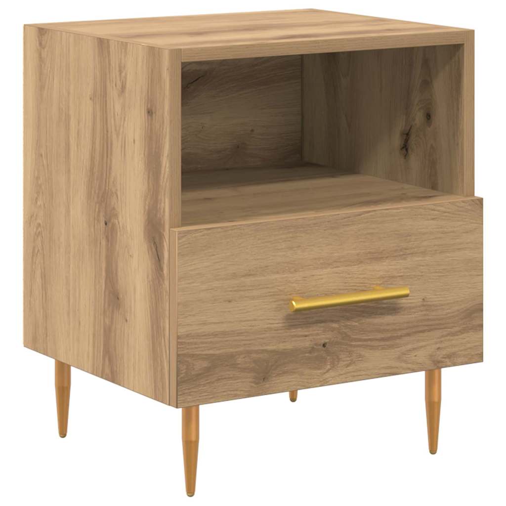 vidaXL Κομοδίνο 2 τμχ. Καφέ 40 x 35 x 47,5 εκ Επεξεργασμένο Ξύλο
