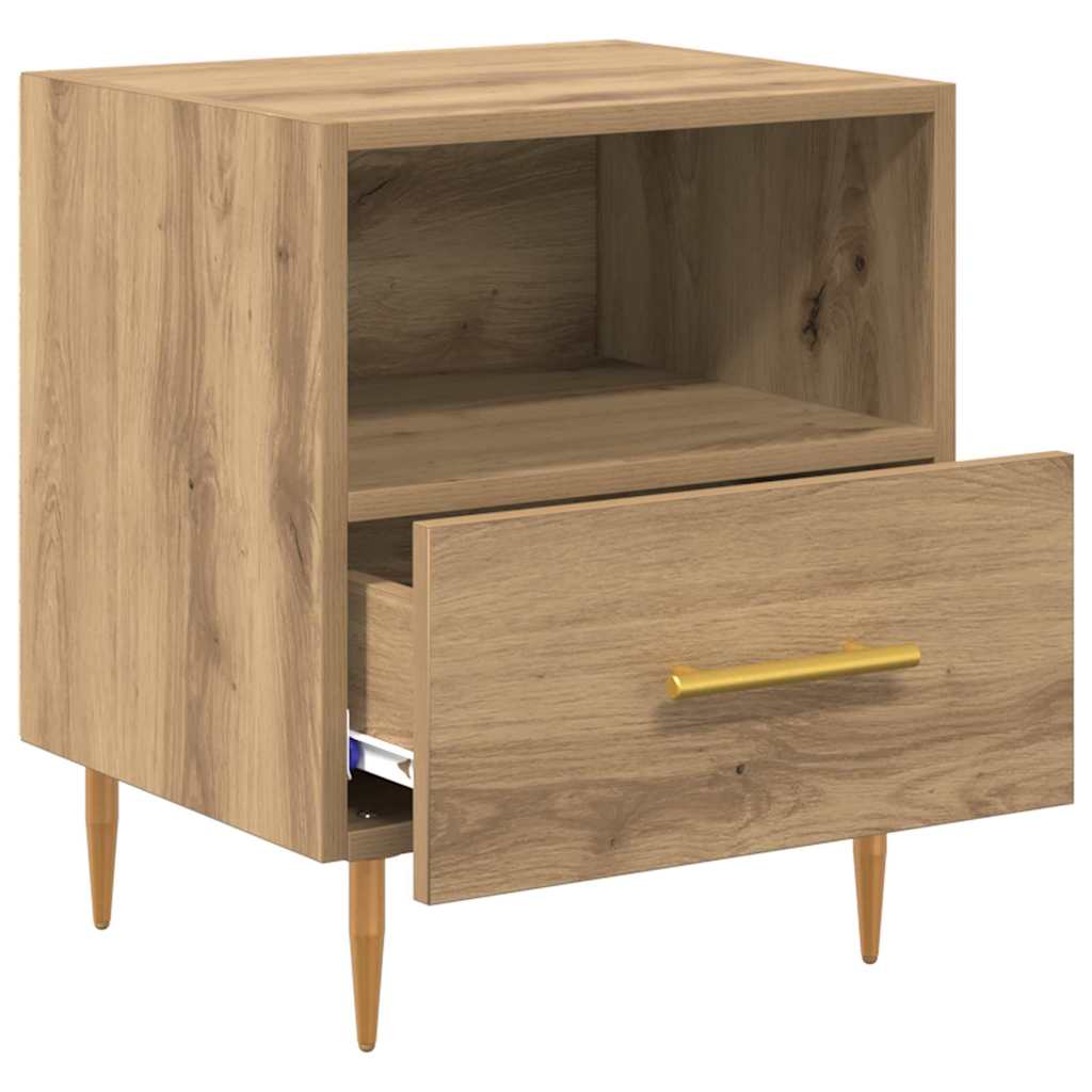 vidaXL Κομοδίνο 2 τμχ. Καφέ 40 x 35 x 47,5 εκ Επεξεργασμένο Ξύλο