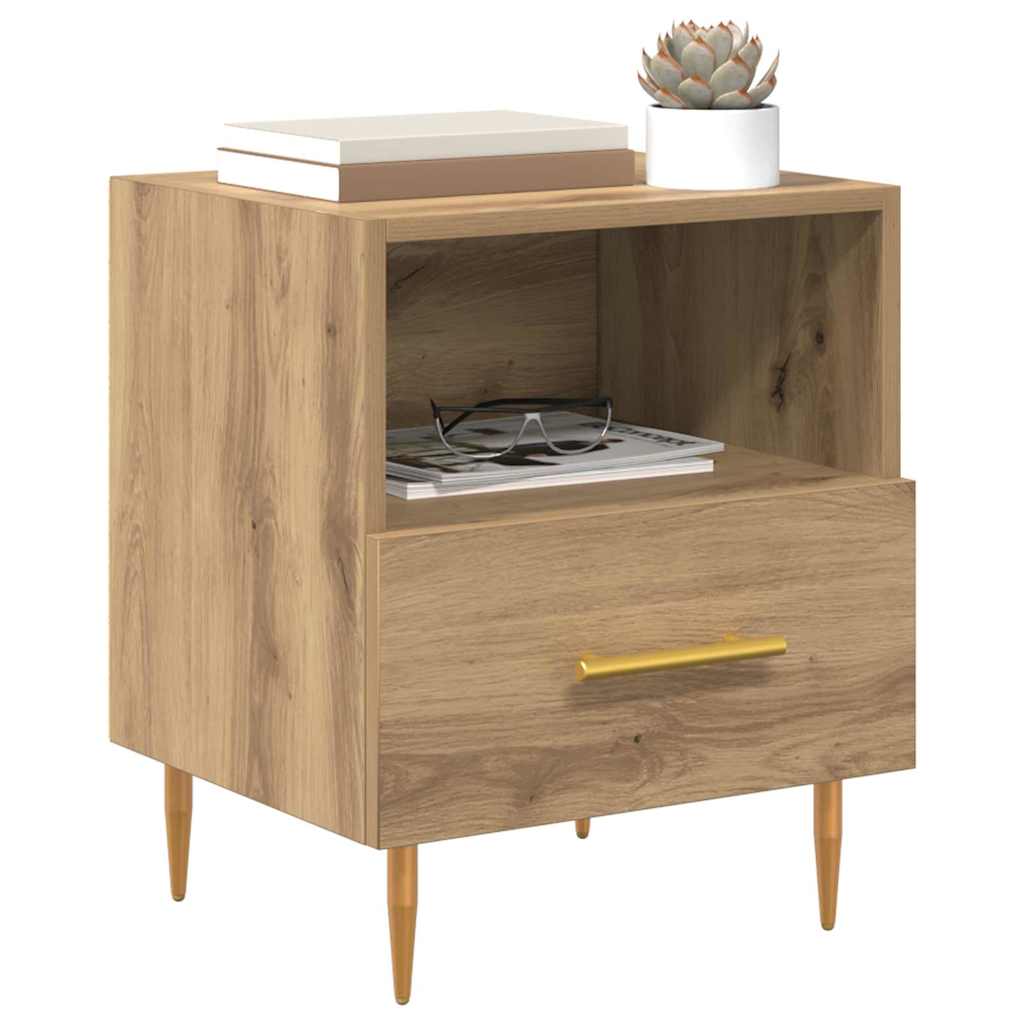 vidaXL Κομοδίνο 2 τμχ. Καφέ 40 x 35 x 47,5 εκ Επεξεργασμένο Ξύλο