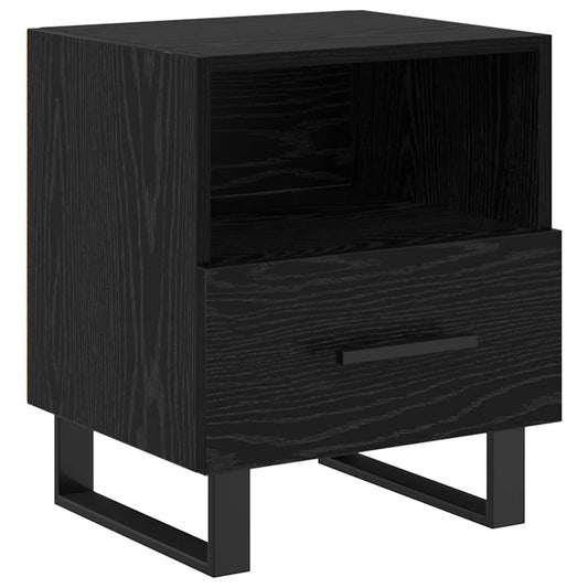 vidaXL Κομοδίνο Μαύρη Οξυά 40 x 35 x 47,5 εκ Επεξεργασμένο ξύλο