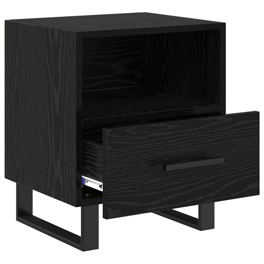 vidaXL Κομοδίνο Μαύρη Οξυά 40 x 35 x 47,5 εκ Επεξεργασμένο ξύλο