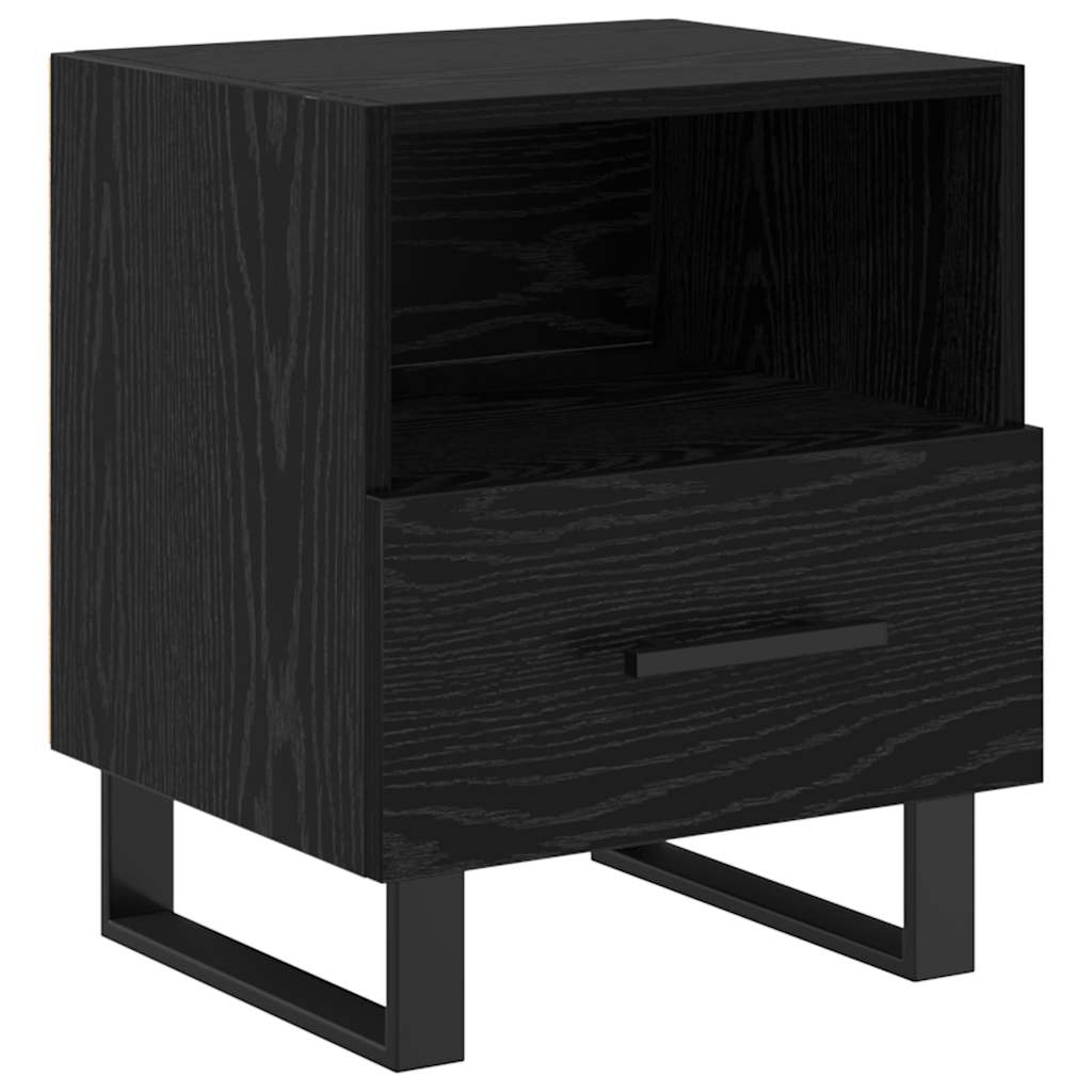 vidaXL Κομοδίνο 2 pcs Μαύρη Οξυά 40 x 35 x 47,5 εκ Επεξεργασμένο ξύλο