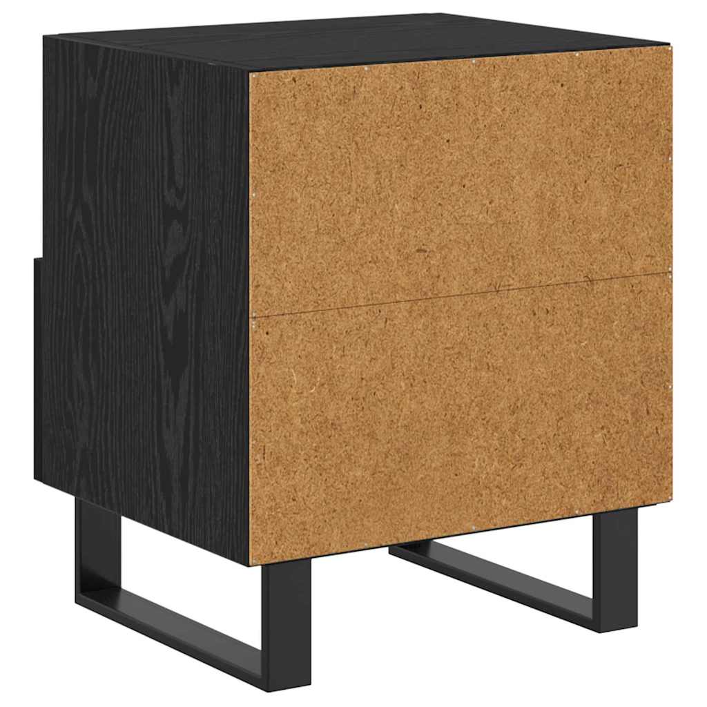 vidaXL Κομοδίνο 2 pcs Μαύρη Οξυά 40 x 35 x 47,5 εκ Επεξεργασμένο ξύλο