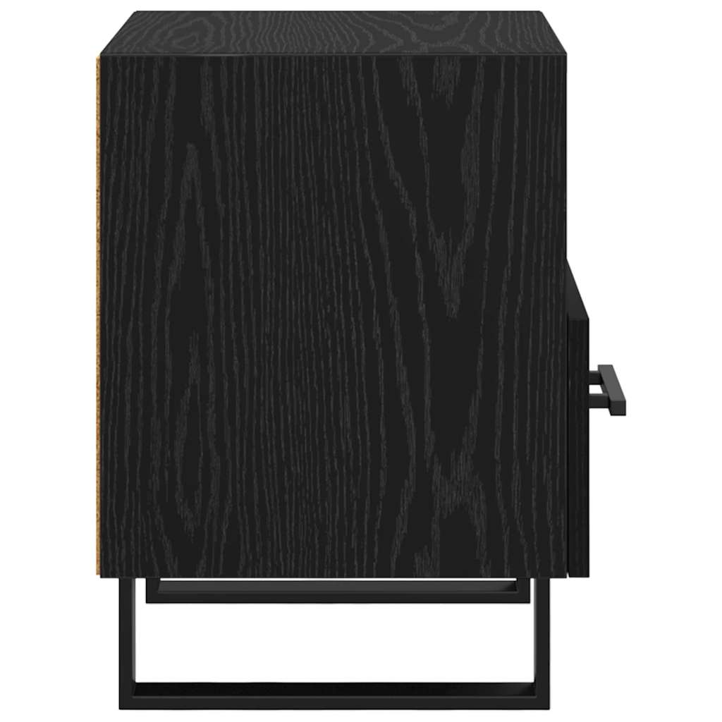 vidaXL Κομοδίνο 2 pcs Μαύρη Οξυά 40 x 35 x 47,5 εκ Επεξεργασμένο ξύλο
