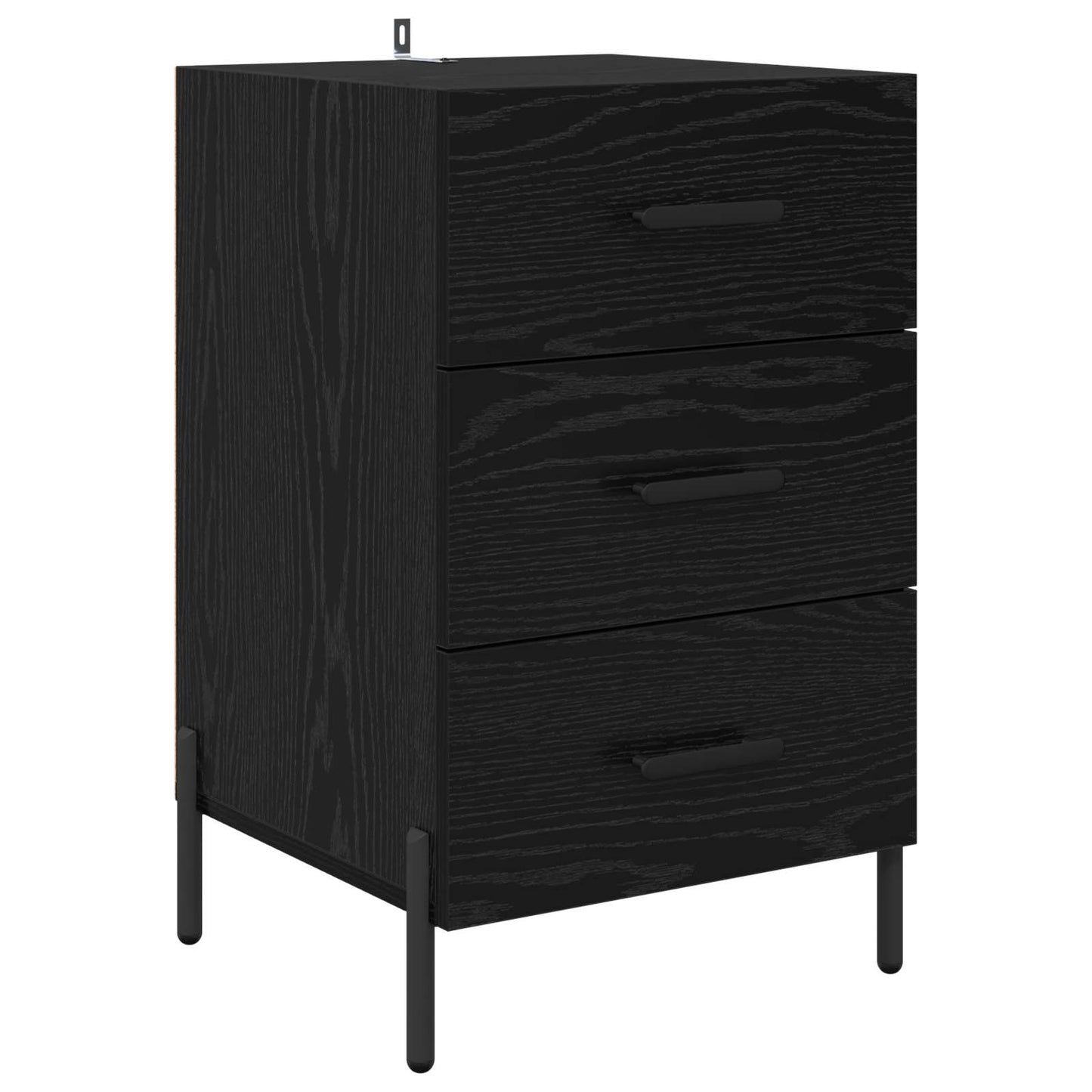 vidaXL Κομοδίνο Μαύρη Οξυά 40 x 40 x 66 εκ. Επεξεργασμένο Ξύλο
