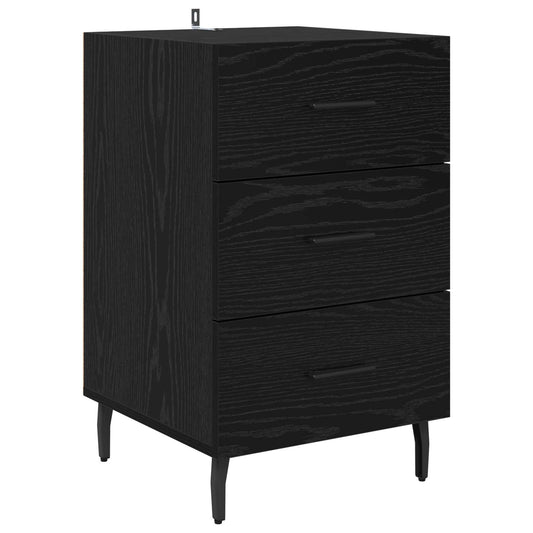 vidaXL Κομοδίνο Μαύρη Οξυά 40 x 40 x 66 εκ. Επεξεργασμένο Ξύλο