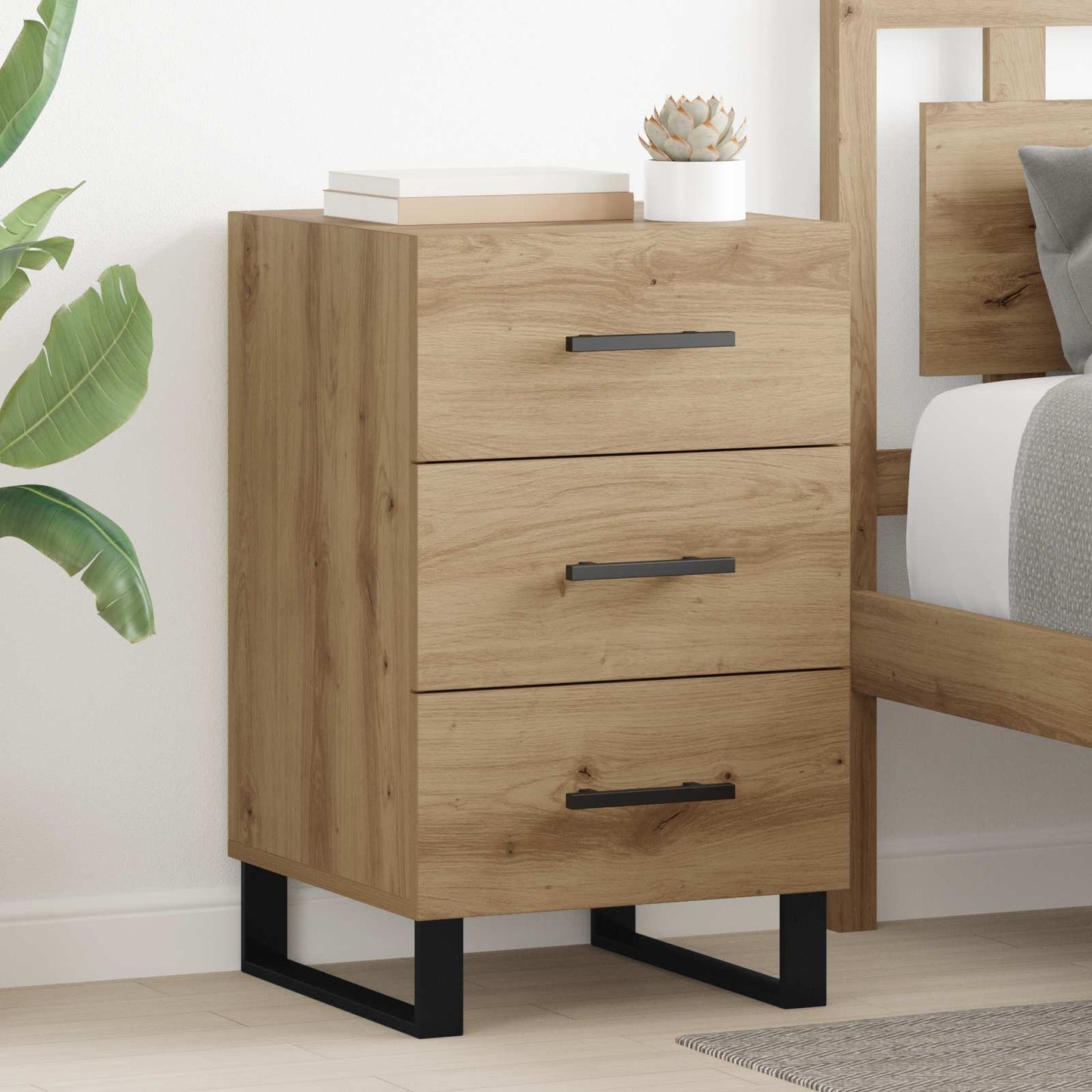 vidaXL Κομοδίνο Artisan Oak 40 x 40 x 66 εκ. Επεξεργασμένο Ξύλο