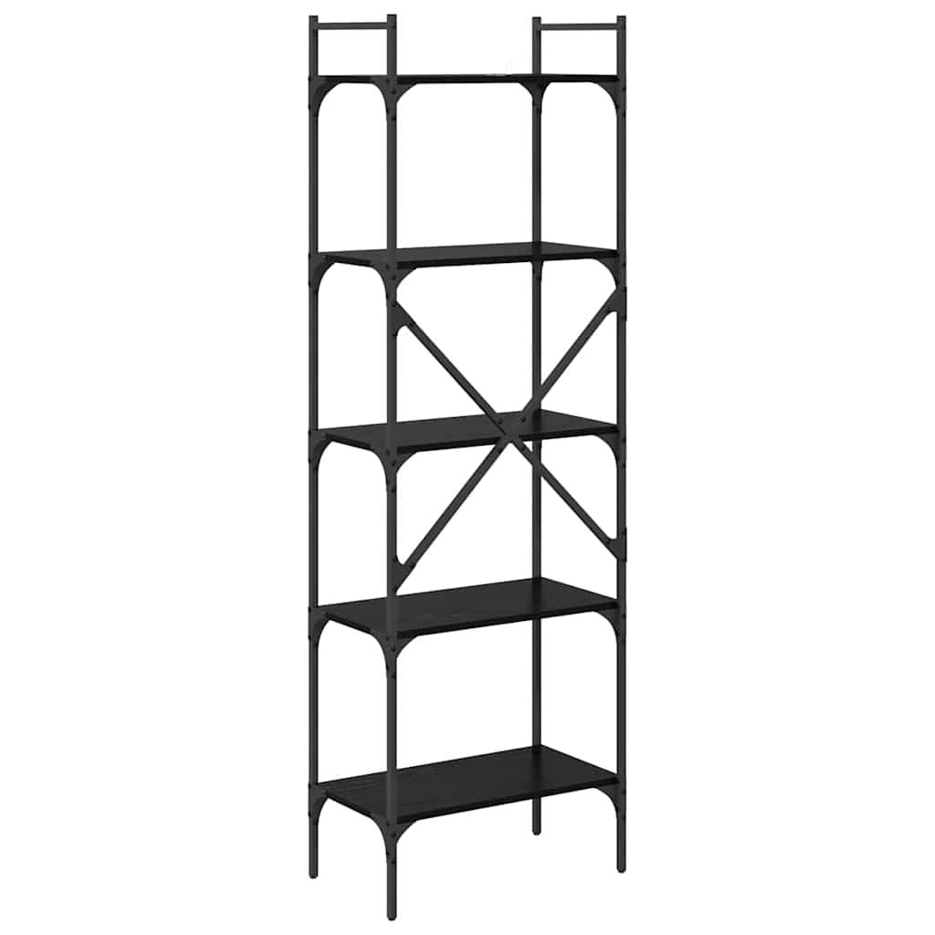 vidaXL Βιβλιοθήκη Μαύρη Οξυά 56 x 32 x 174 cm Επεξεργασμένο ξύλο