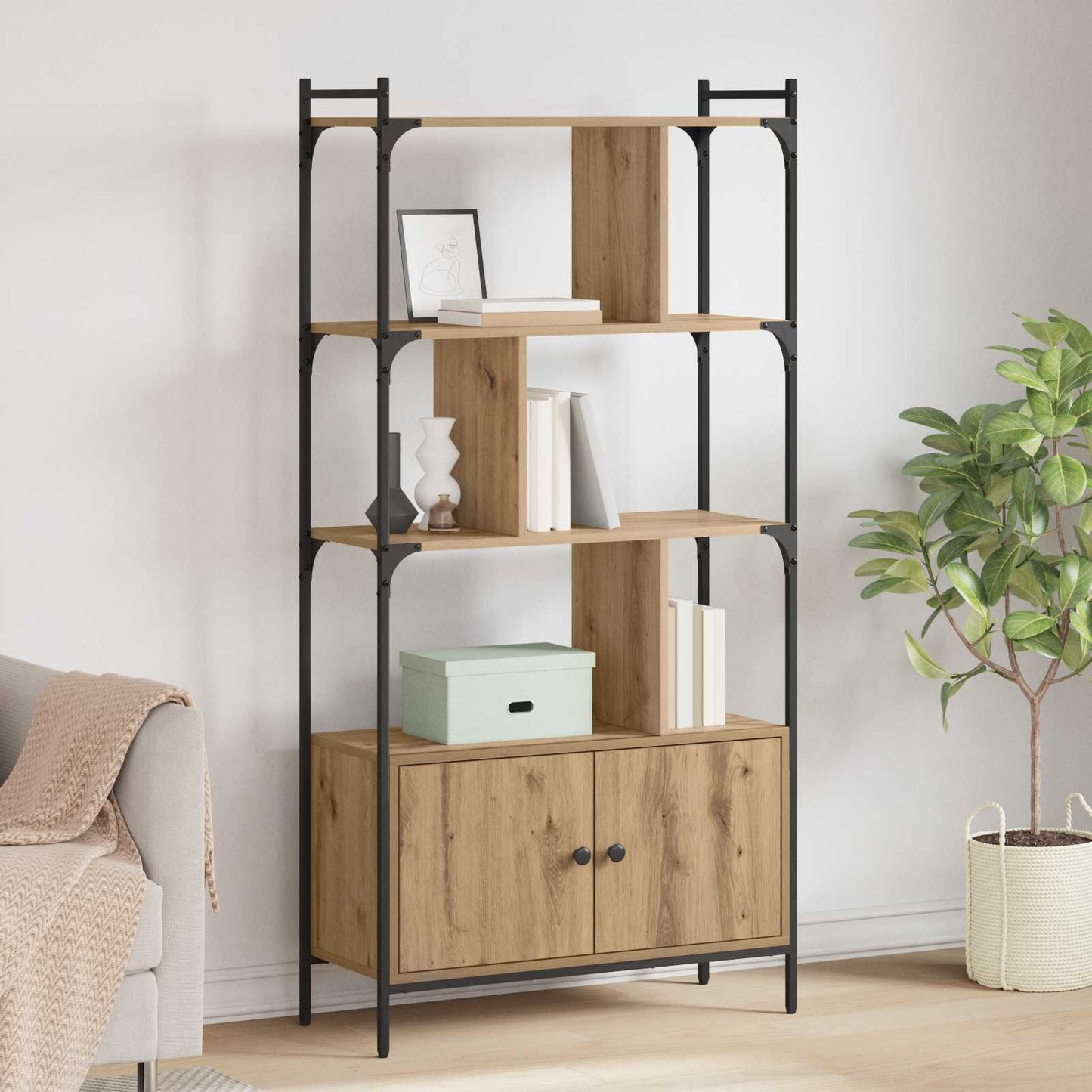 vidaXL Βιβλιοθήκη 76,5 x 30 x 154,5 εκ Επεξεργασμένο ξύλο