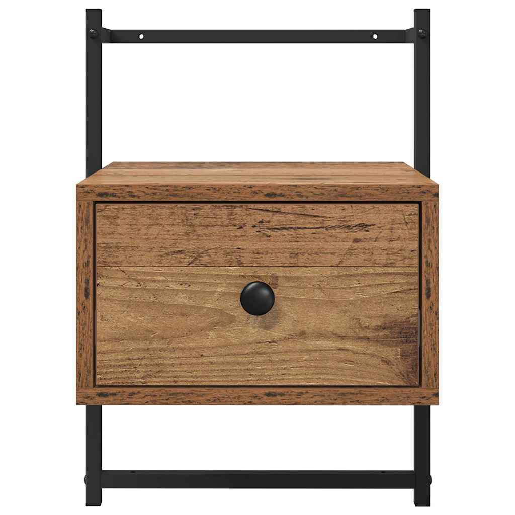 vidaXL Κομοδίνο 2 pcs Παλιό Ξύλο 35 x 30 x 51 εκ. Επεξεργασμένο ξύλο