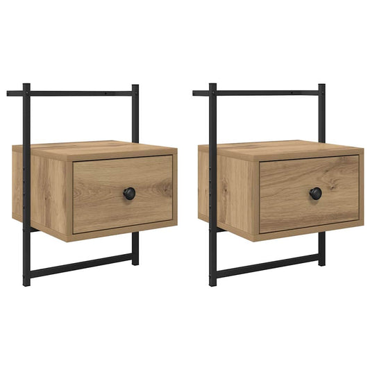 vidaXL Κομοδίνο 2 pcs Artisan Oak 35 x 30 x 51 εκ. Επεξεργασμένο ξύλο