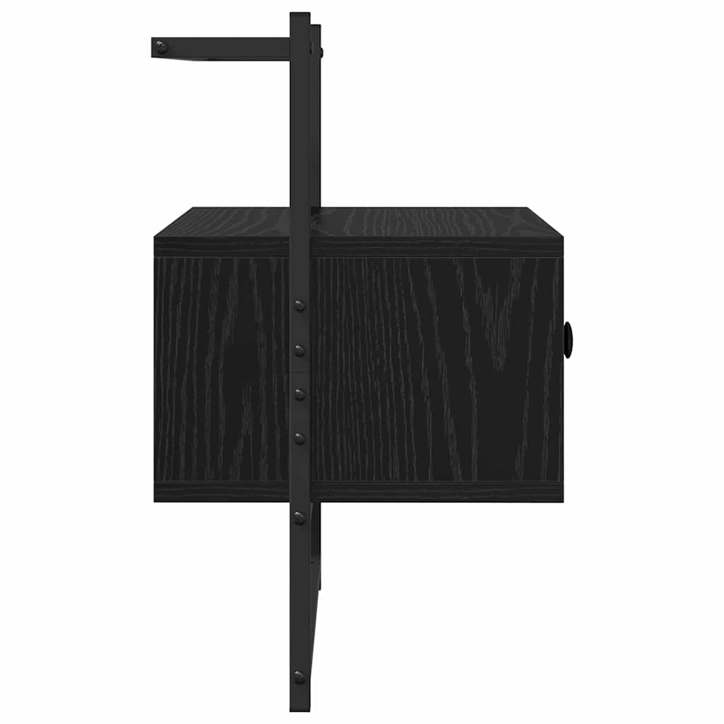 vidaXL Κομοδίνο 2 pcs Μαύρη Οξυά 35 x 30 x 51 εκ. Επεξεργασμένο ξύλο