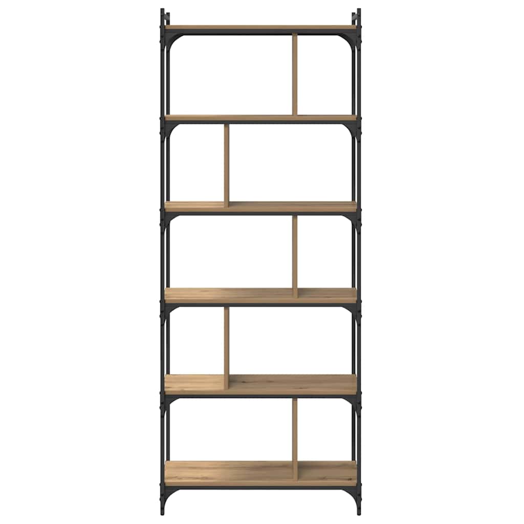 vidaXL Βιβλιοθήκη artisan δρυς 76 x 32 x 192 εκ. Επεξεργασμένο ξύλο