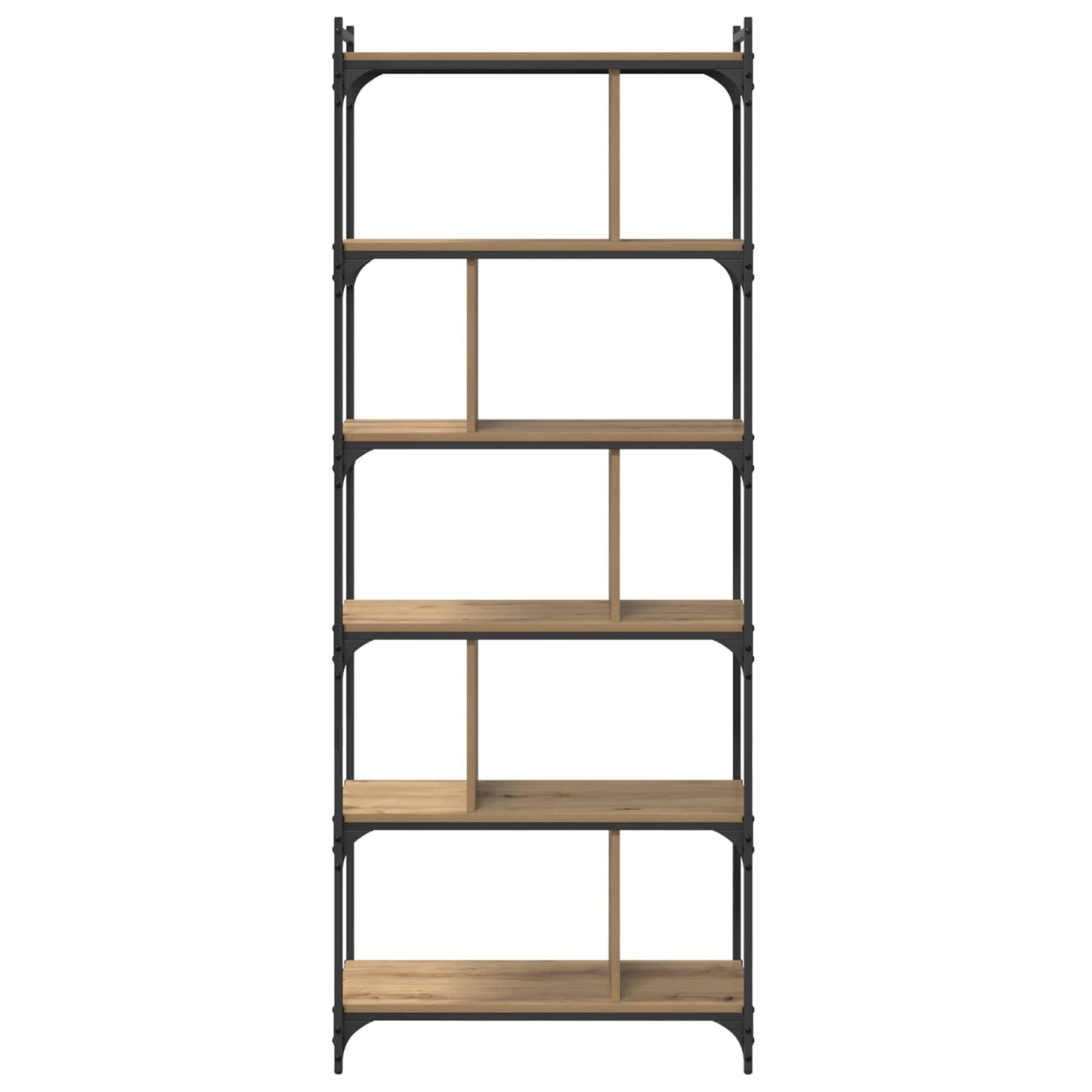 vidaXL Βιβλιοθήκη artisan δρυς 76 x 32 x 192 εκ. Επεξεργασμένο ξύλο