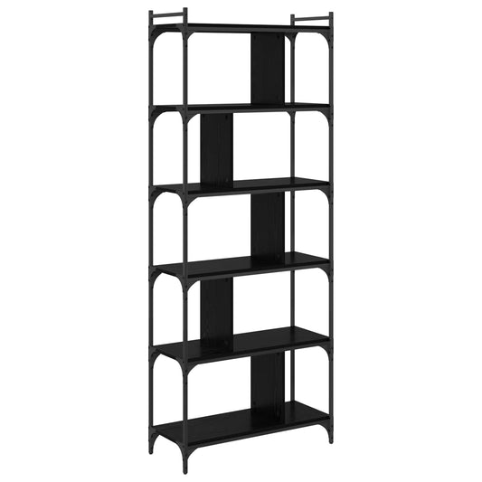 vidaXL Βιβλιοθήκη Μαύρη δρυς 76 x 32 x 192 εκ. Επεξεργασμένο ξύλο