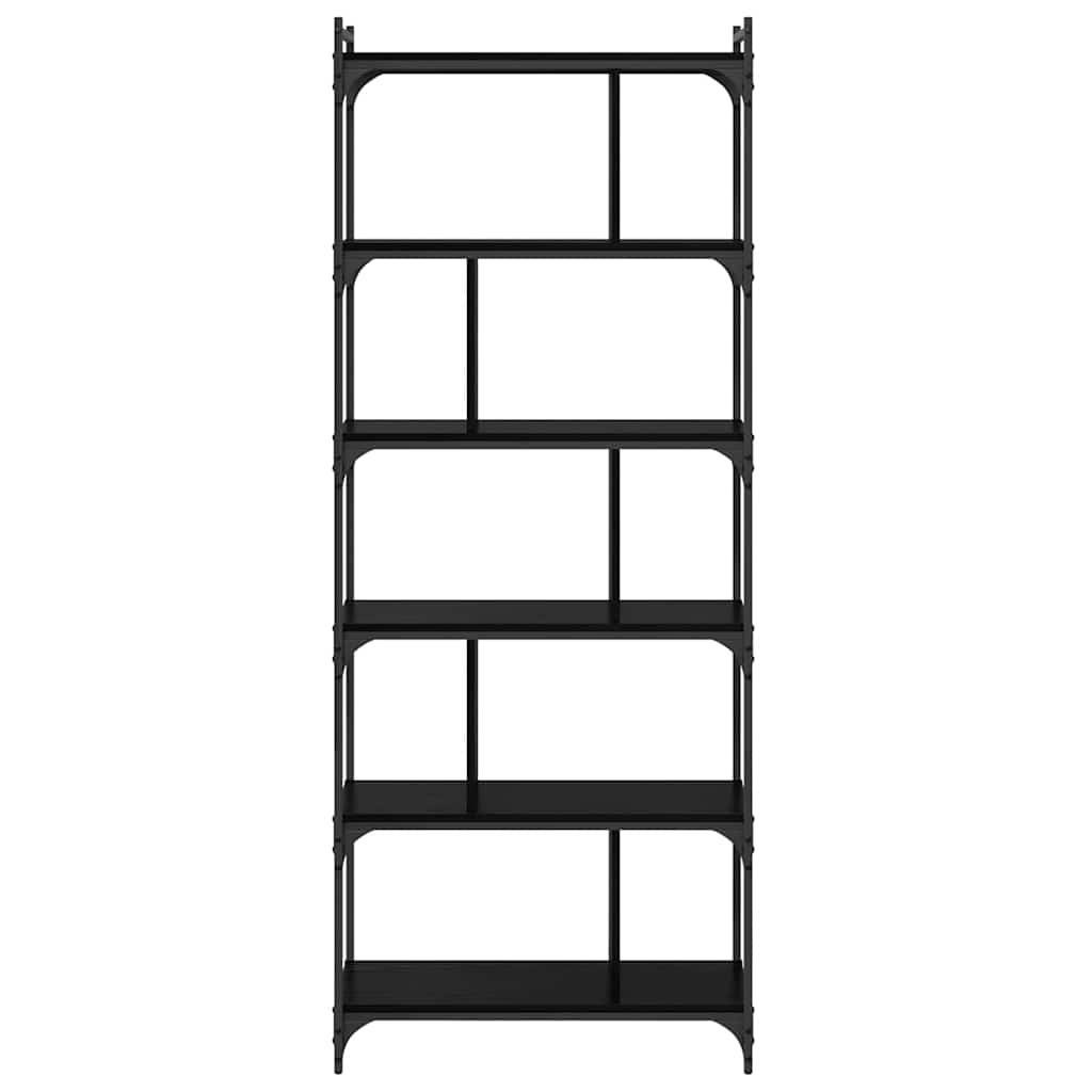 vidaXL Βιβλιοθήκη Μαύρη δρυς 76 x 32 x 192 εκ. Επεξεργασμένο ξύλο