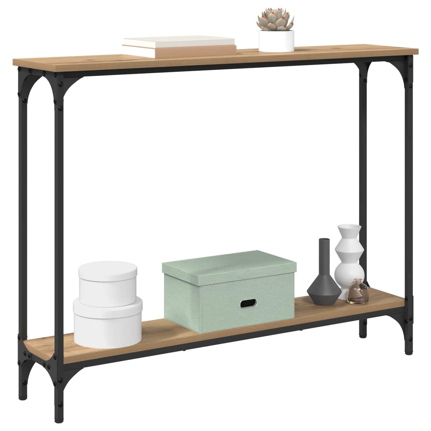 vidaXL Τραπέζι κονσόλας με ράφι Artisan Oak 100 x 22,5 x 75 εκ