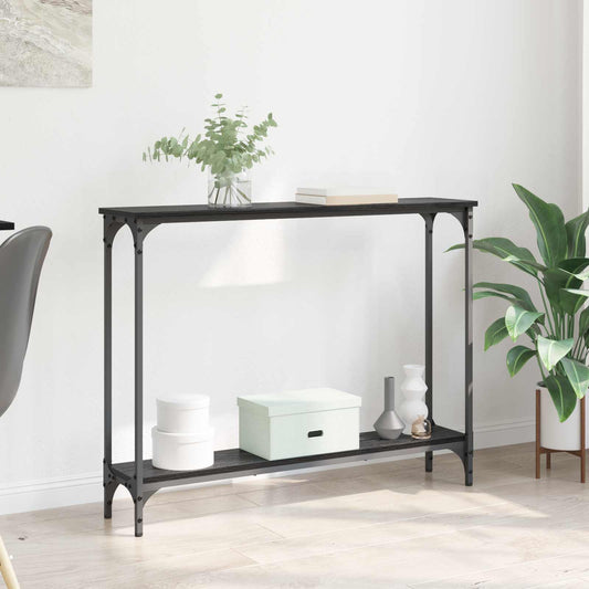 vidaXL Τραπέζι κονσόλας με ράφι Μαύρη Οξυά 100 x 22,5 x 75 εκ