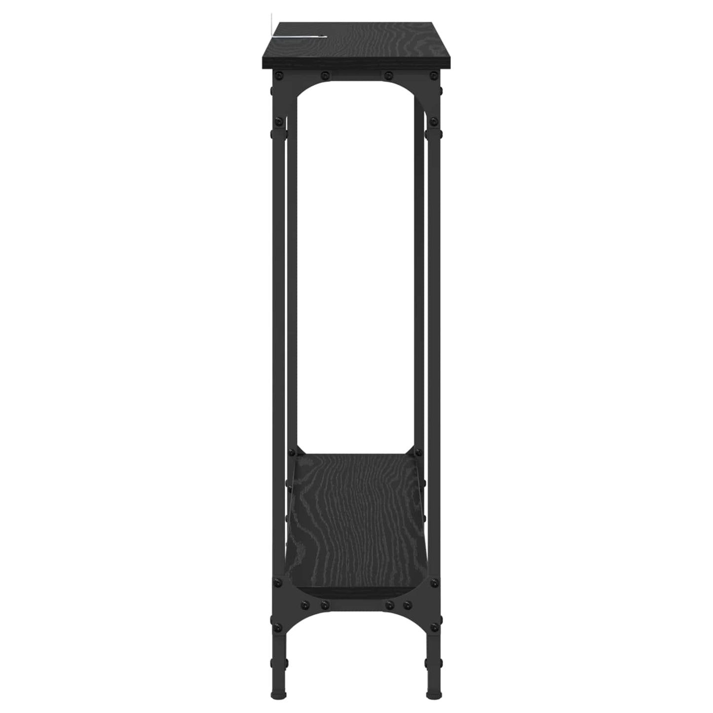 vidaXL Τραπέζι κονσόλας με ράφι Μαύρη Οξυά 75 x 22,5 x 75 εκ