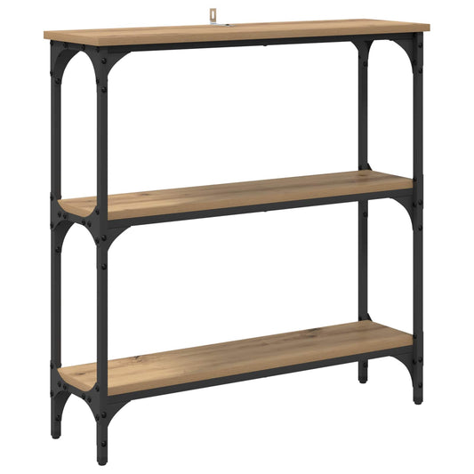 vidaXL Τραπέζι κονσόλας με ράφι Artisan Oak 75 x 22,5 x 75 εκ
