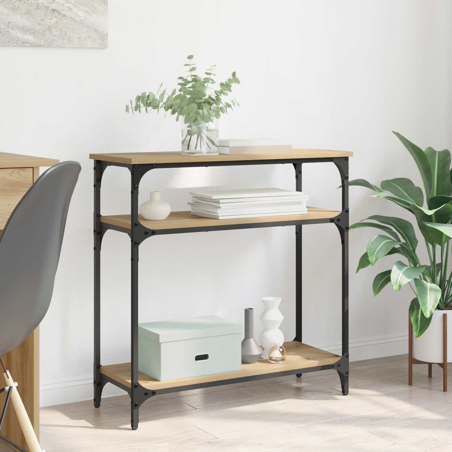 vidaXL Τραπέζι κονσόλας Artisan Oak 75 x 29 x 75 εκ Επεξεργασμένο ξύλο