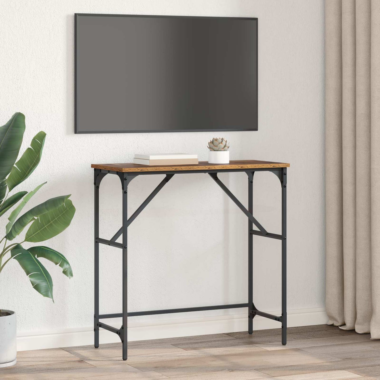 vidaXL Τραπέζι κονσόλας Παλιό ξύλο 75 x 32 x 75 εκ. Επεξεργασμένο Ξύλο