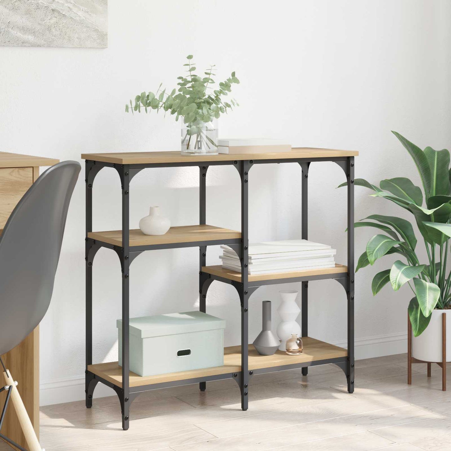 vidaXL Τραπέζι κονσόλας Artisan Oak 80 x 29 x 75 εκ Επεξεργασμένο ξύλο