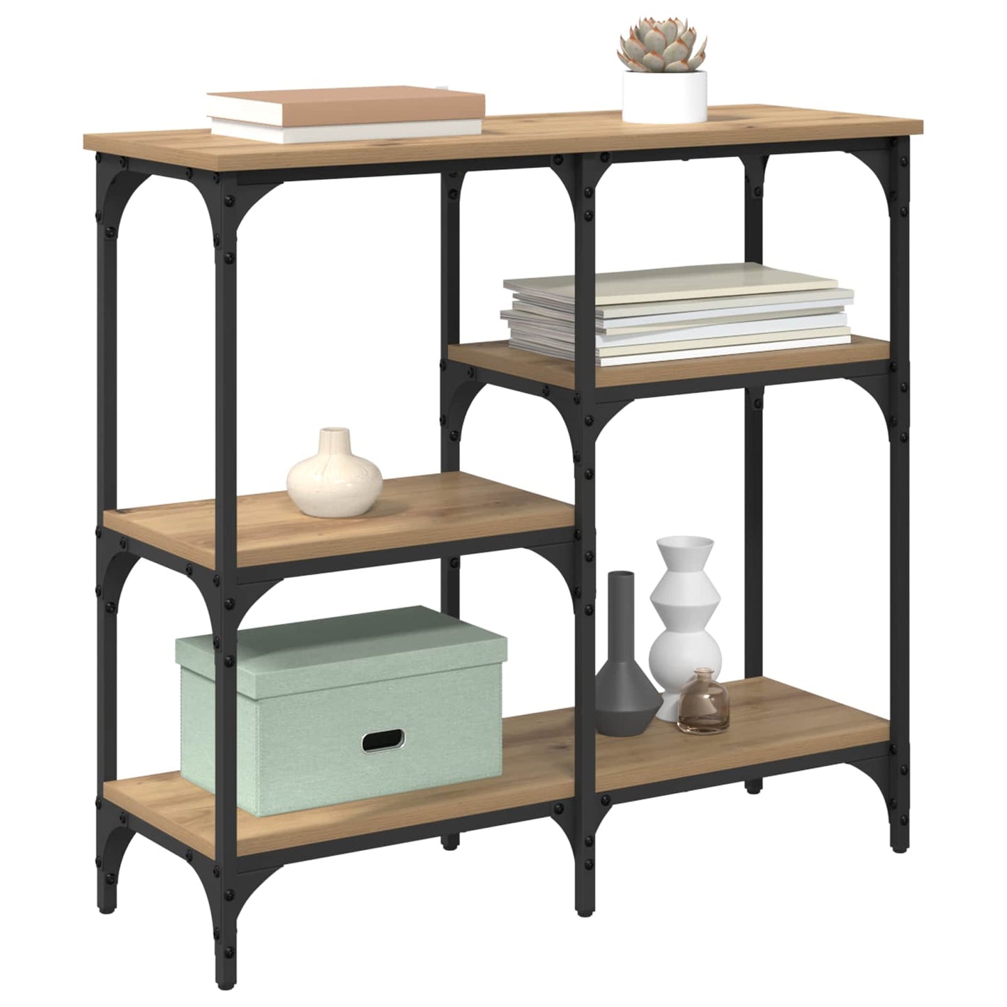 vidaXL Τραπέζι κονσόλας Artisan Oak 80 x 29 x 75 εκ Επεξεργασμένο ξύλο