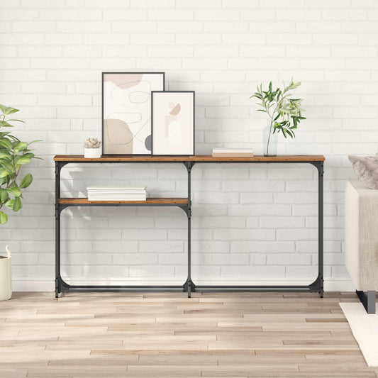 vidaXL ΤραπέζιΚονσόλας Παλιό Ξύλο 145 x 22,5 x 75 εκ.