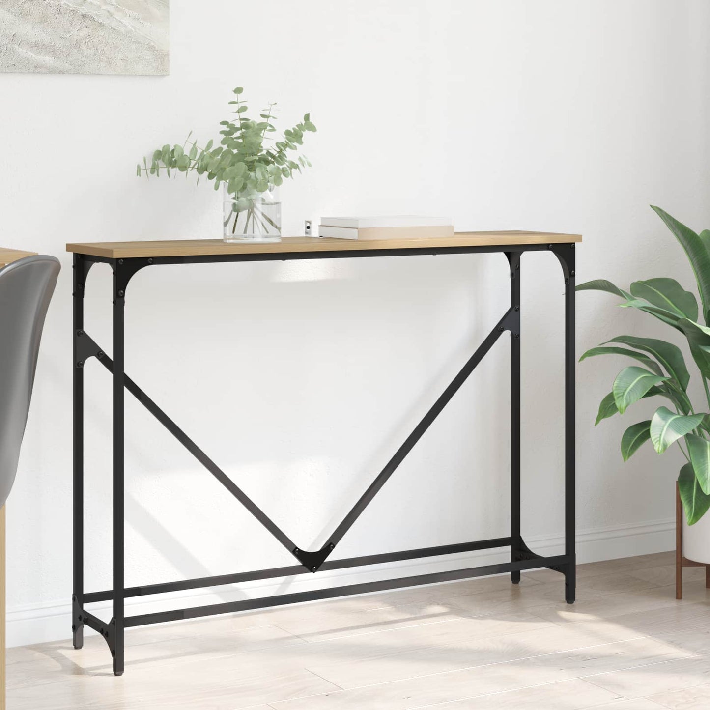 vidaXL Τραπέζι κονσόλας Artisan Oak 102 x 23 x 75 εκ