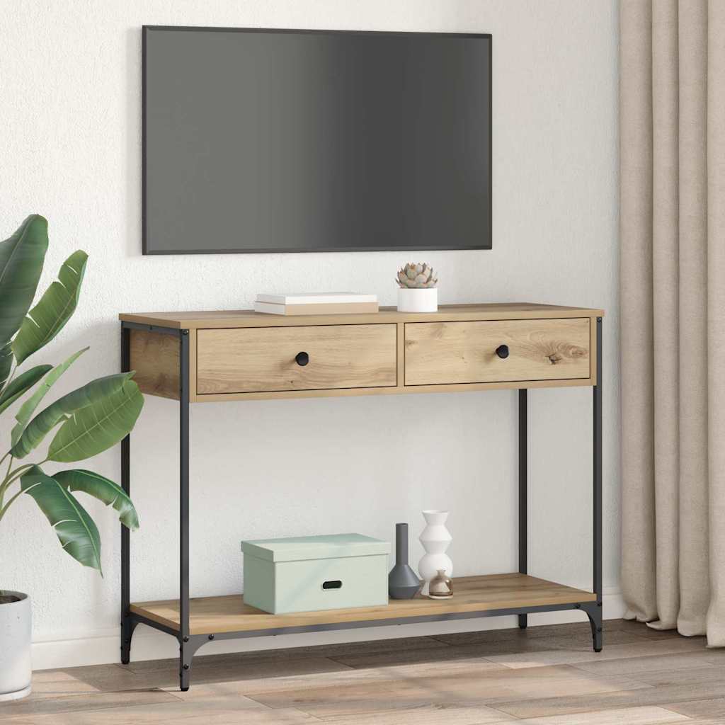 vidaXL Τραπέζι κονσόλας με συρτάρι Artisan Oak 100 x 34,5 x 75 εκ.