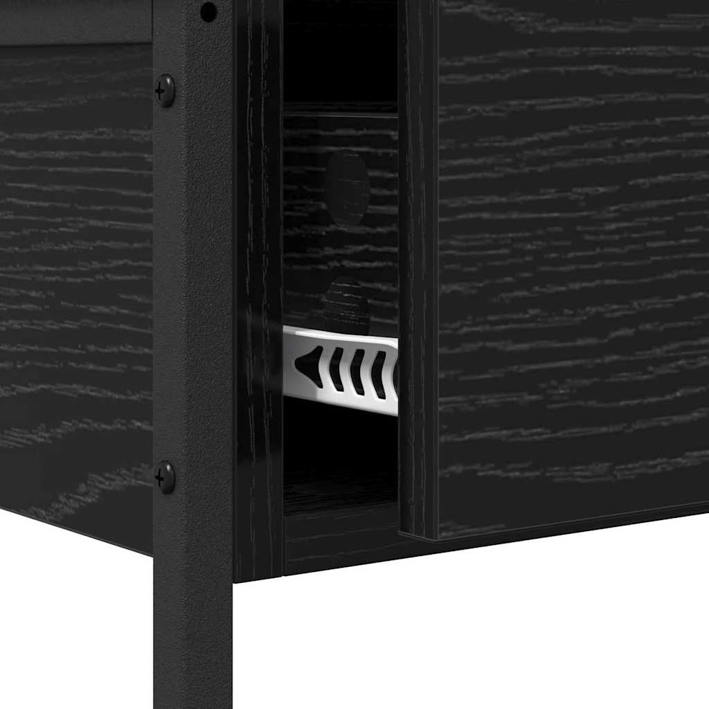 vidaXL Τραπέζι κονσόλας με συρτάρι Μαύρη Οξυά 100 x 34,5 x 75 εκ.