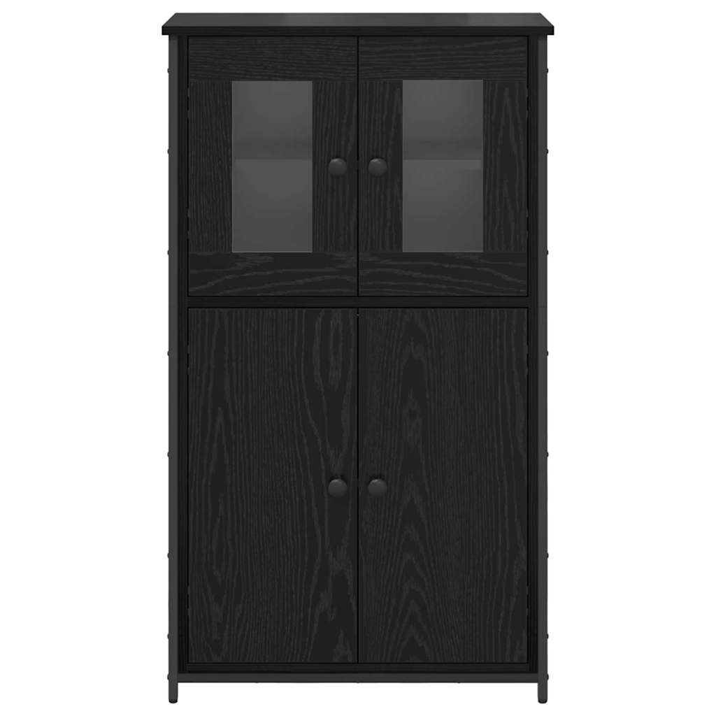 vidaXL Highboard Μαύρη Οξυά 62 x 32 x 106,5 εκ Επεξεργασμένο ξύλο