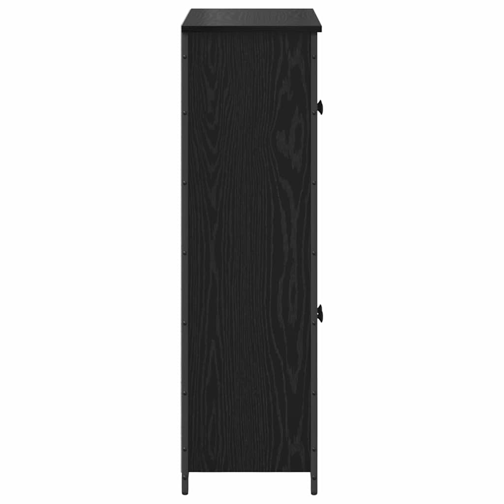 vidaXL Highboard Μαύρη Οξυά 62 x 32 x 106,5 εκ Επεξεργασμένο ξύλο