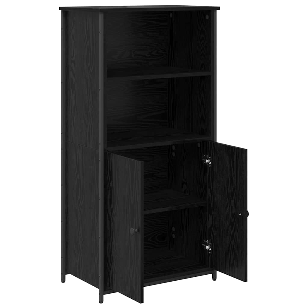 vidaXL Highboard Μαύρη Οξυά 62 x 36 x 121,5 εκ Επεξεργασμένο ξύλο
