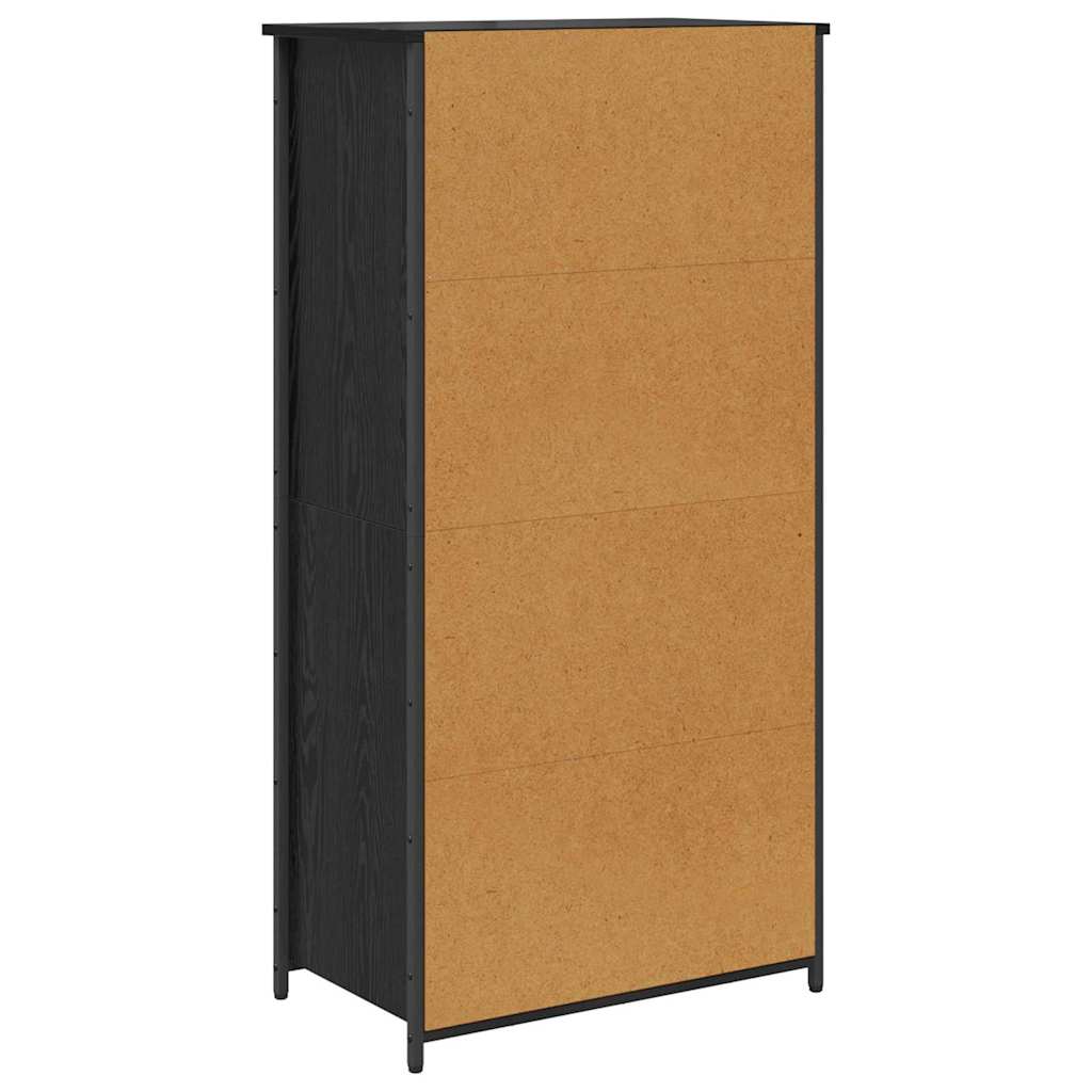 vidaXL Highboard Μαύρη Οξυά 62 x 36 x 121,5 εκ Επεξεργασμένο ξύλο