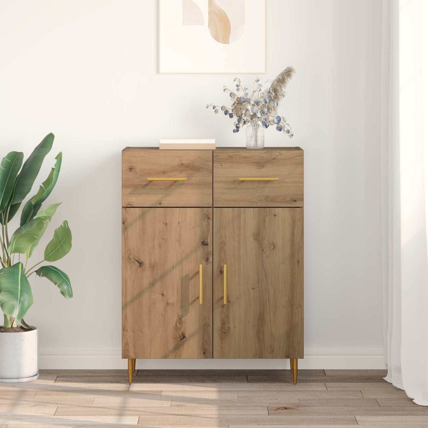 vidaXL Πλαϊνό γραφείο με συρτάρι Artisan Oak 69,5 x 34 x 90 εκ.