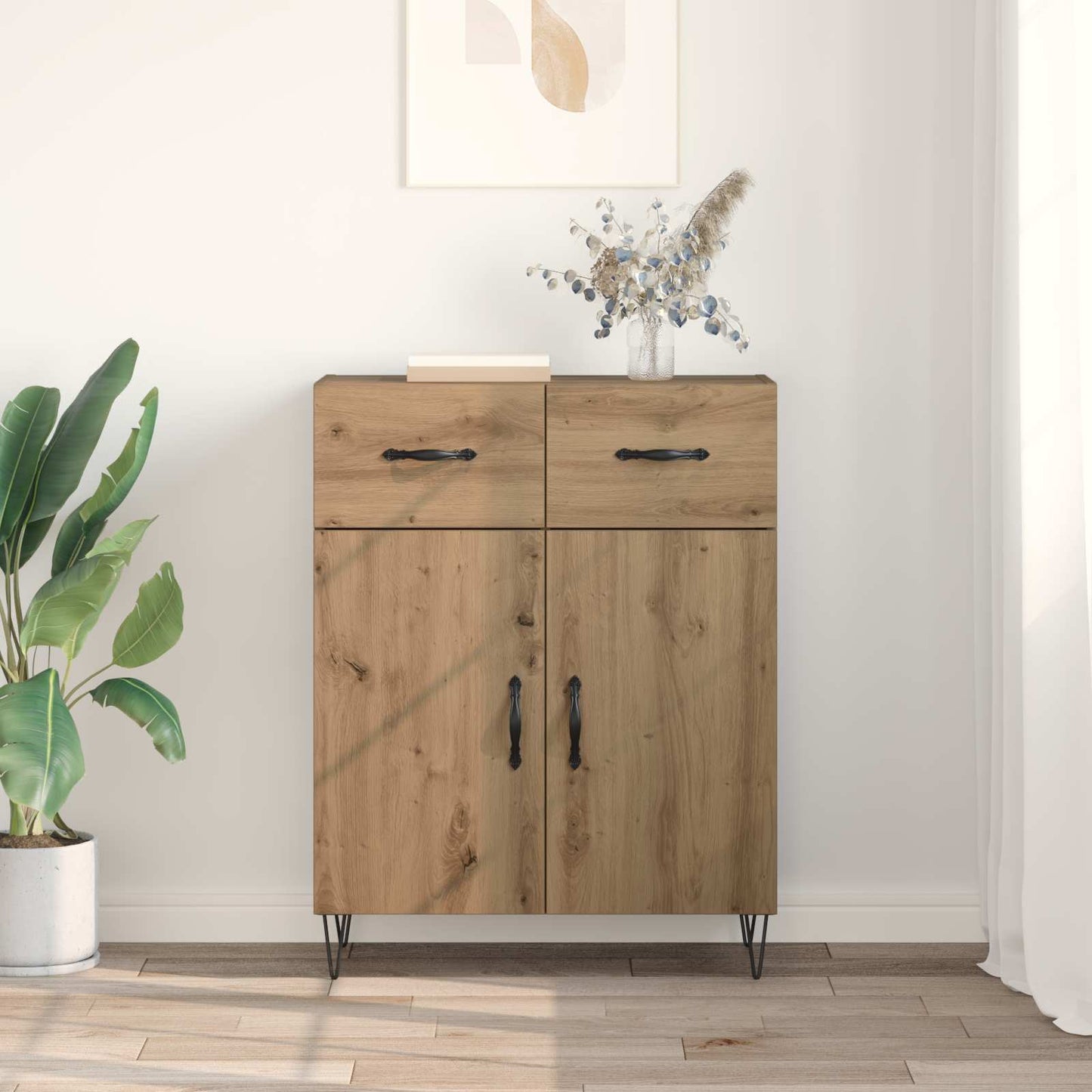 vidaXL Πλαϊνό γραφείο με συρτάρι Artisan Oak 69,5 x 34 x 90 εκ.